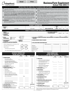 Business/Farm Supplement Form