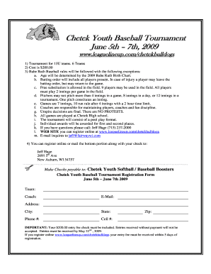 Chetek Youth Baseball Tournament