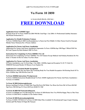 fillable online rajatega hol free download ebook va form 10 2850 pdf va form 10 2850d