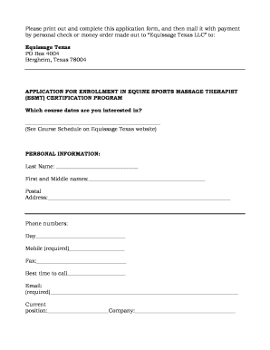 Alison certificate sample - APPLICATION FOR ENROLLMENT IN EQUINE SPORTS MASSAGE ...