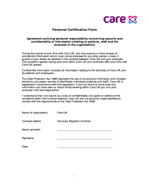 Personal Certification Form - ipswichgptraining.co.uk