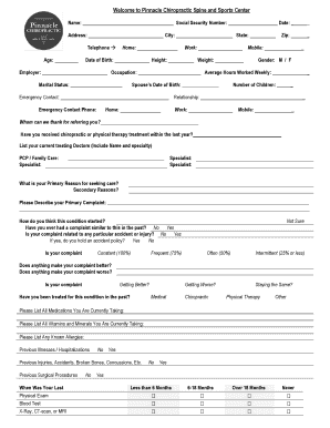 Average height by age - Welcome to Pinnacle Chiropractic Spine and Sports Center Name: Social Security Number: Address: City: Telephone Age: Home: Employer: Height: Zip: Mobile: Weight: Occupation: Marital Status: State: Work: Date of Birth: Date: Gender: M / F