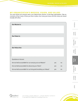 MODULE 3: TEAM MASTERY CHAPTER 3: MISSION, VISION &amp; VALUES