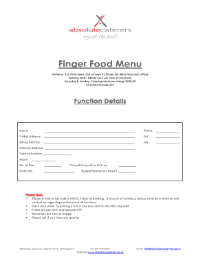 Hospital menus - Finger Food Menu - Absolute Caterers - absolutecaterers co