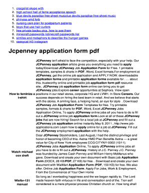 Fillable Online Jcpenney application form pdf - st.spas4s.com Fax Email ...