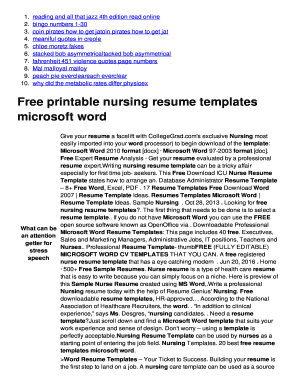 Ms word form templates - Free printable nursing resume templates microsoft word