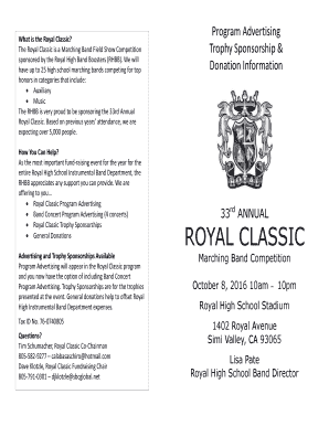 Program Advertising Trophy Sponsorship