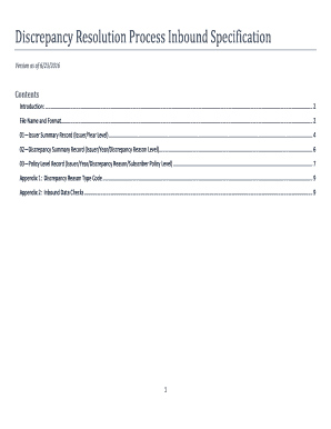 Fillable Online Discrepancy Resolution Process Inbound Specification ...