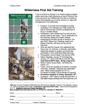 Wilderness First Aid Training Flyer - Powahay