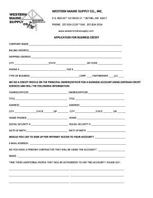 business credit application pdf