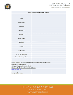 Post office forms - Passport Application Form - caminosociety.ie