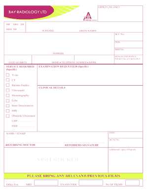 Medical Examination Request Form