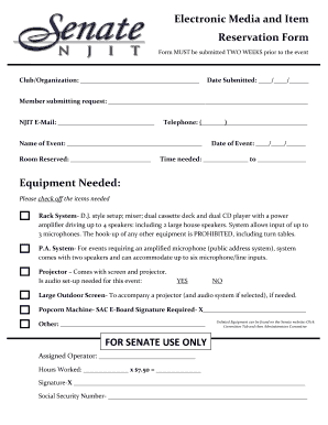 Electronic Media and Item Reservation Form