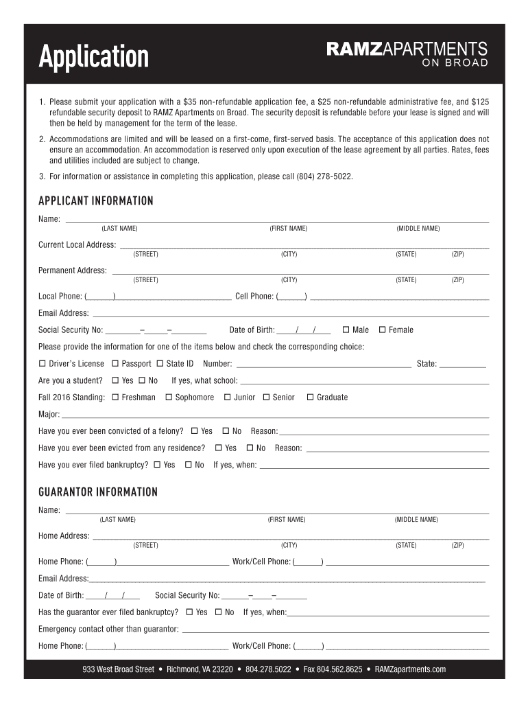 Fillable Online Please submit your application with a 35 nonrefundable