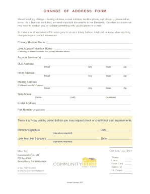 CHANGE OF ADDRESS FORM - comfirstcu.org