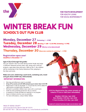 Dodge city ymca - Winter break fun - YMCA of Dodge County - theydc