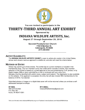 You are invited to participate in the THIRTY-THIRD ANNUAL ... - indianawildlifeartists