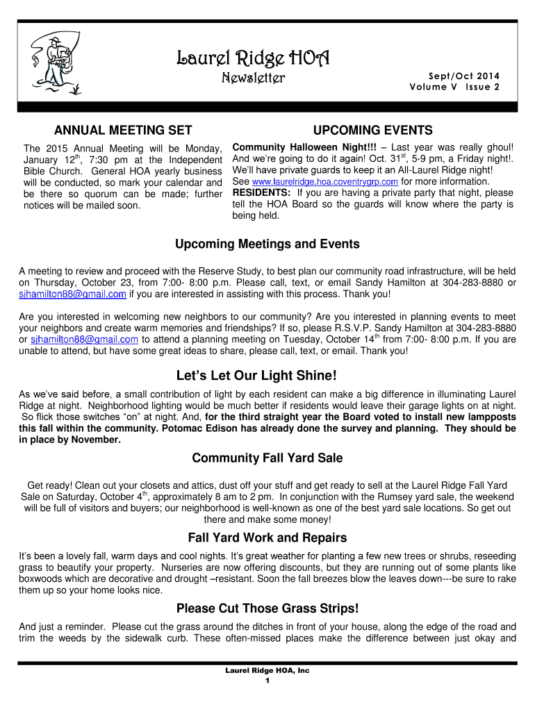Fillable Online Laurel Ridge HOA Fax Email Print pdfFiller