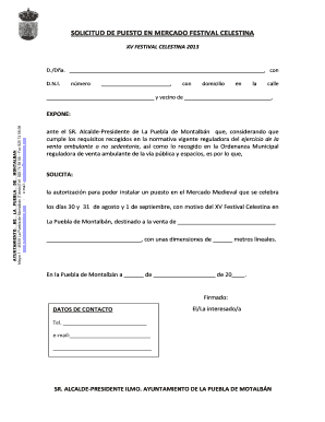 Solicitud Para Puesto De Mercado - Fill Online, Printable, Fillable