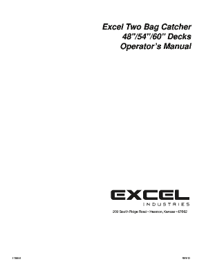 Scholarship proposal template - Excel Two Bag Catcher 48/54/60 Decks Operators Manual