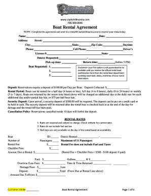 Boat Rental Agreement - clarkshillmarina.com