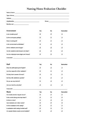 Fillable Online Nursing Home Checklist 1 - Boomer Books Fax Email Print ...