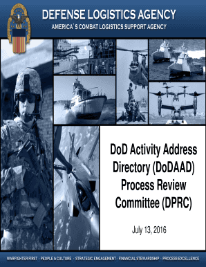 Fillable Online dlmso dla DoDAAC PRC Agenda/Briefings - Defense ...