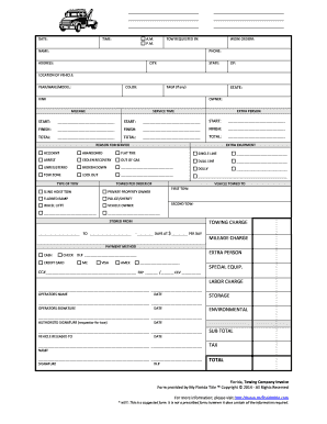 Florida Invoice for Towing and Storage - Get Paid For ...