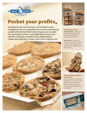 Pocket your profits - Best Maid Cookie Company