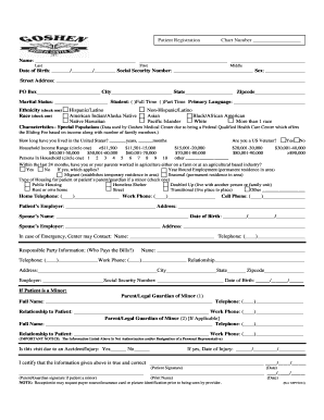 Patient Registration Chart Number - Goshen Medical Center - goshenmedical