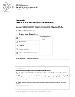 Kanton Zürich Representation Permit Application