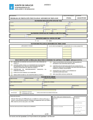 Galicia Child Benefit Application Form VP410A