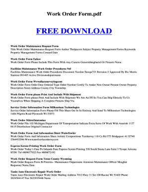WORK ORDER FORM PDF. WORK ORDER FORM PDF - kudaponi 96