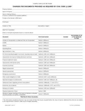 SAMPLE DISCLOSURE FORM - ECHO - echo-ca