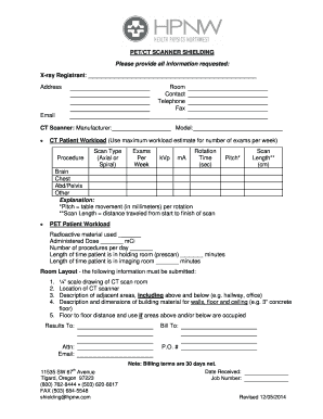 Fillable Online PET-CT SCANNER SHIELDING QUEST Fax Email Print - pdfFiller
