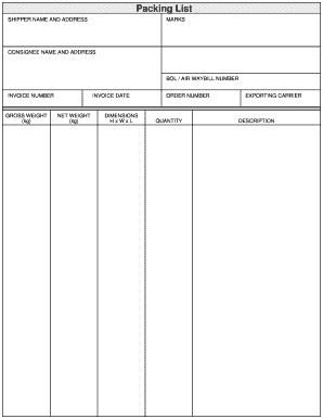 Proforma invoice format for export pdf - Packing List - Big Apple Florist