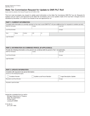 Form 4933, State Tax Commission Request for Update to DNT PILT ... - michigan