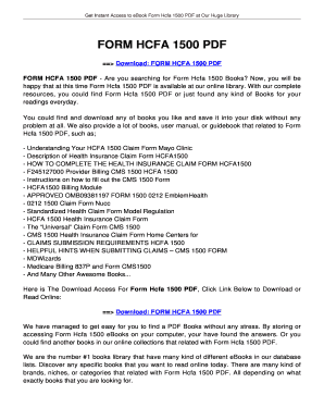 FORM HCFA 1500. FORM HCFA 1500