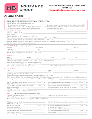 RETURN YOUR COMPLETED CLAIM