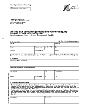 Bargenehmigungen Antrag