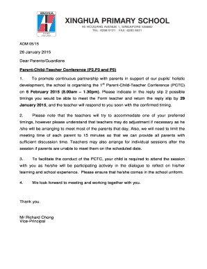 Parent teacher conference letter template - ADM 05/15 - xinghuapri moe edu