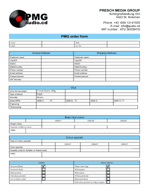 CD Request Form - PMG Audio.cd - audio