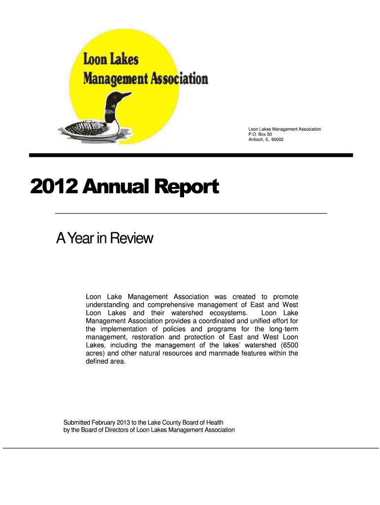 Fillable Online Loon Lakes Management Association Fax Email Print