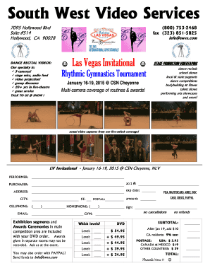 South West Video Services 7095 Hollywood Blvd Suite #514 Hollywood, CA 90028 DANCE RECITAL VIDEOS: Our specialty is: 5cameras