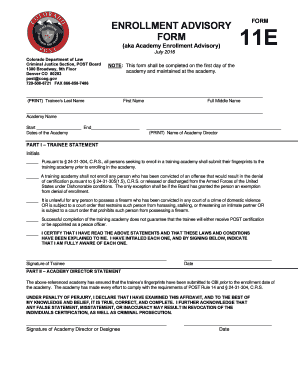 (aka Academy Enrollment Advisory)