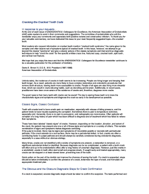 Fillable Online Cracking the Cracked Tooth Code Fax Email Print - pdfFiller