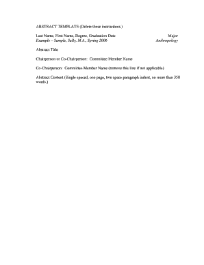 Academic Abstract Template