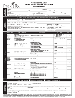 Fillable Online PSORIASIS ENROLLMENT Fax Email Print - pdfFiller