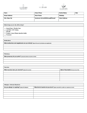 The purpose of job evaluation - SBM and WH Patient History Form.doc - seebaby