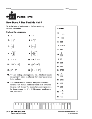 Why Do Bees Have Sticky Hair Math Sheet - Fill Online, Printable, Fillable,  Blank | pdfFiller